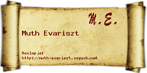 Muth Evariszt névjegykártya